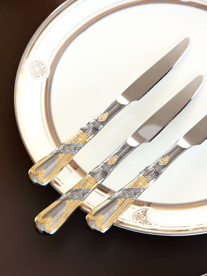 Silver Jewel 65 Pcs Cutlery Set (Palace Collection, 24K Gold Plated)