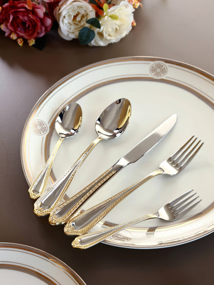Venetian Gold 65 Pcs Cutlery Set (Palace Collection, 24K Gold Plated)