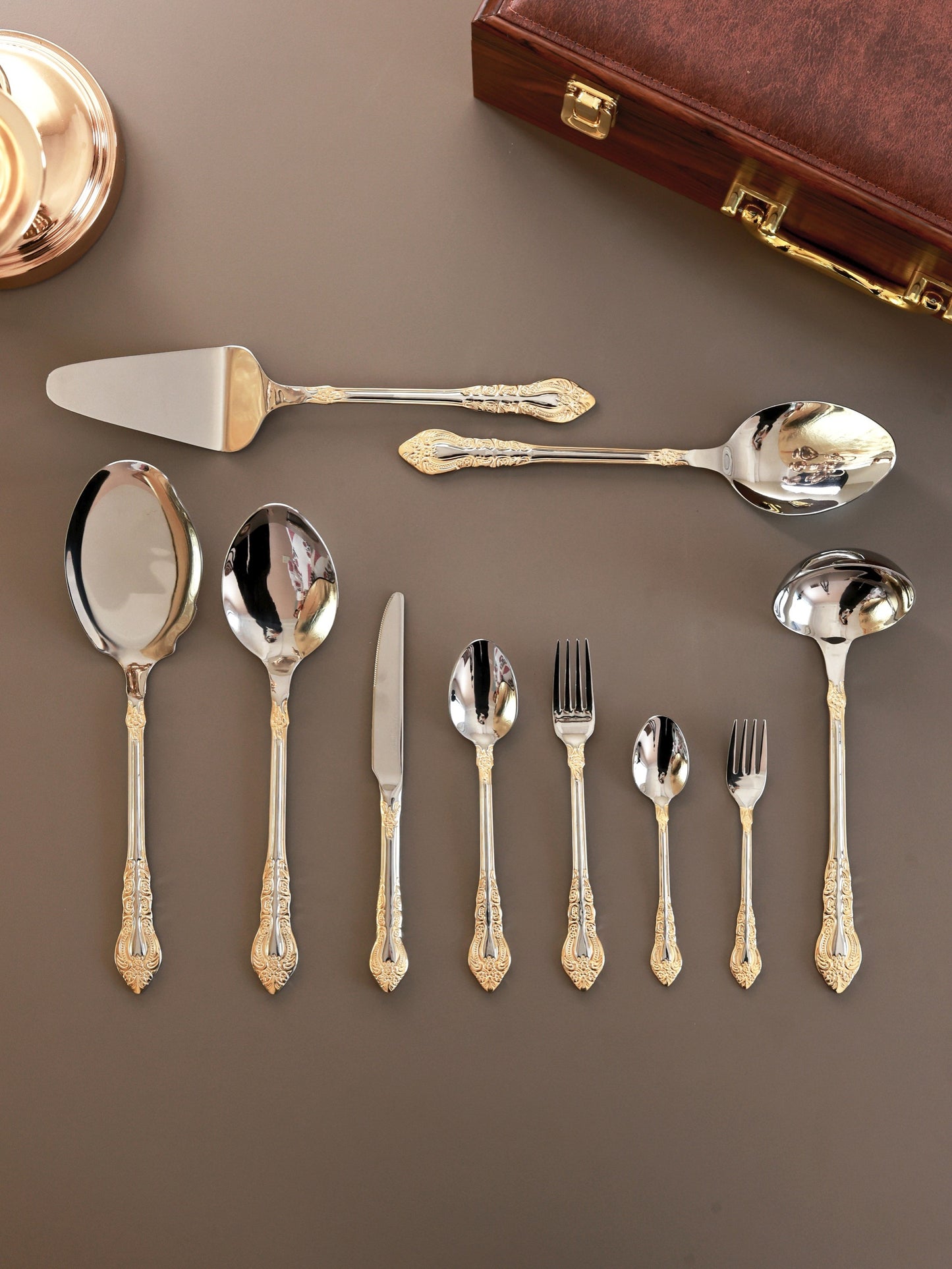 Royal Crest 65 Pcs Cutlery Set (Palace Collection, 24K Gold Plated)
