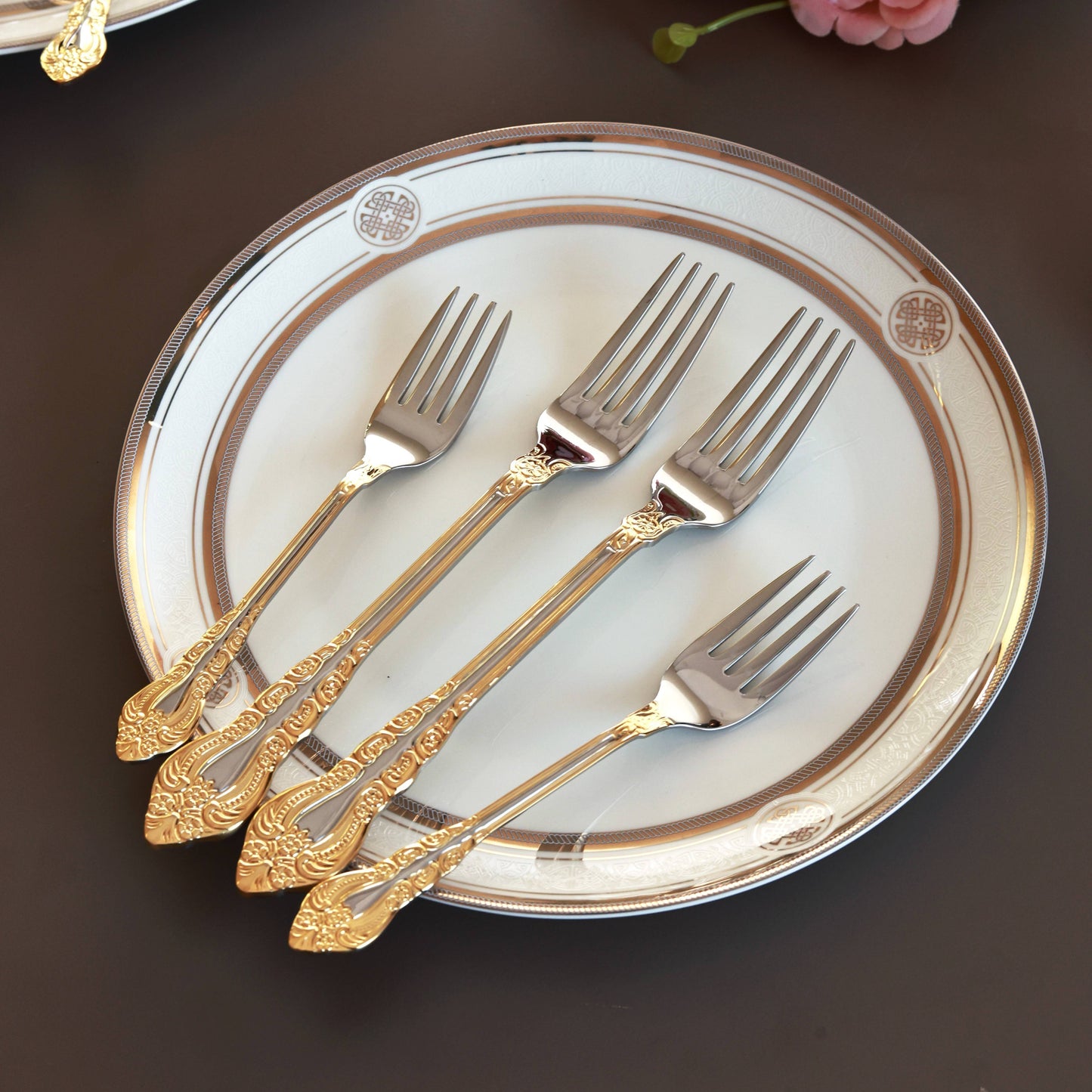 Royal Crest 65 Pcs Cutlery Set (Palace Collection, 24K Gold Plated)