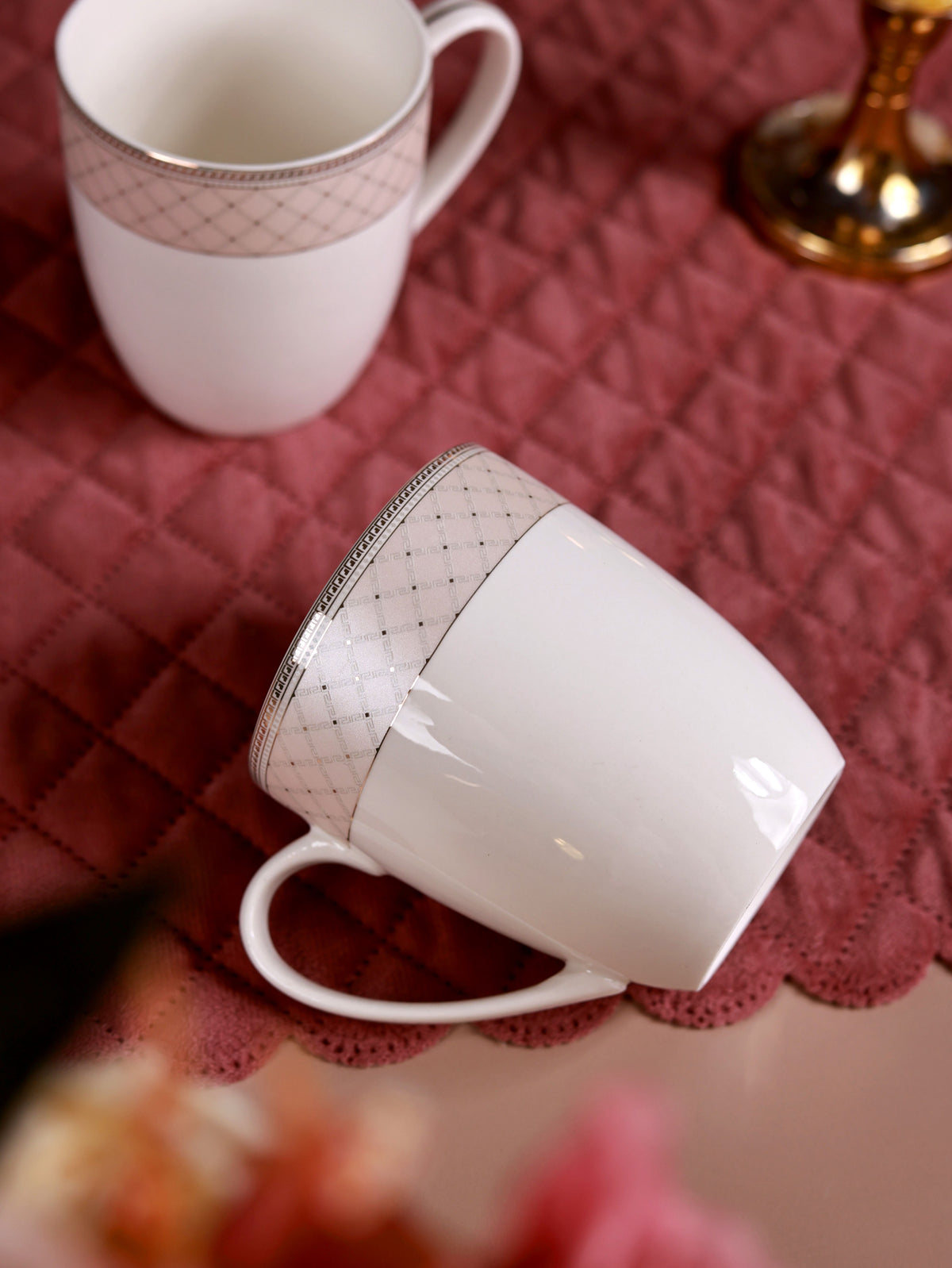 Rosé Champagne Coffee Mugs (Set of 2, 300 ML)