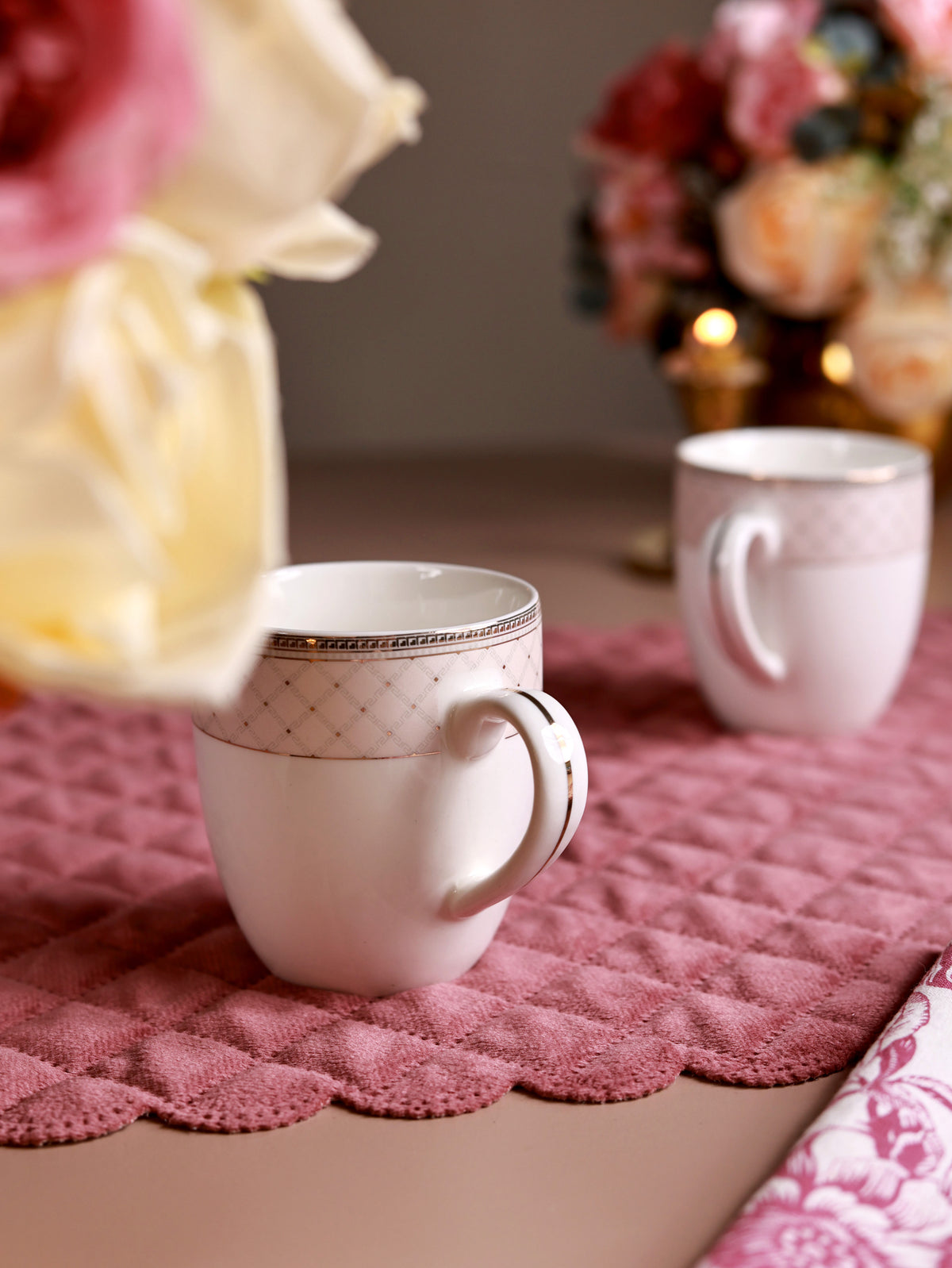 Rosé Champagne Mug Set (Capacity 200 ML, Set of 6)