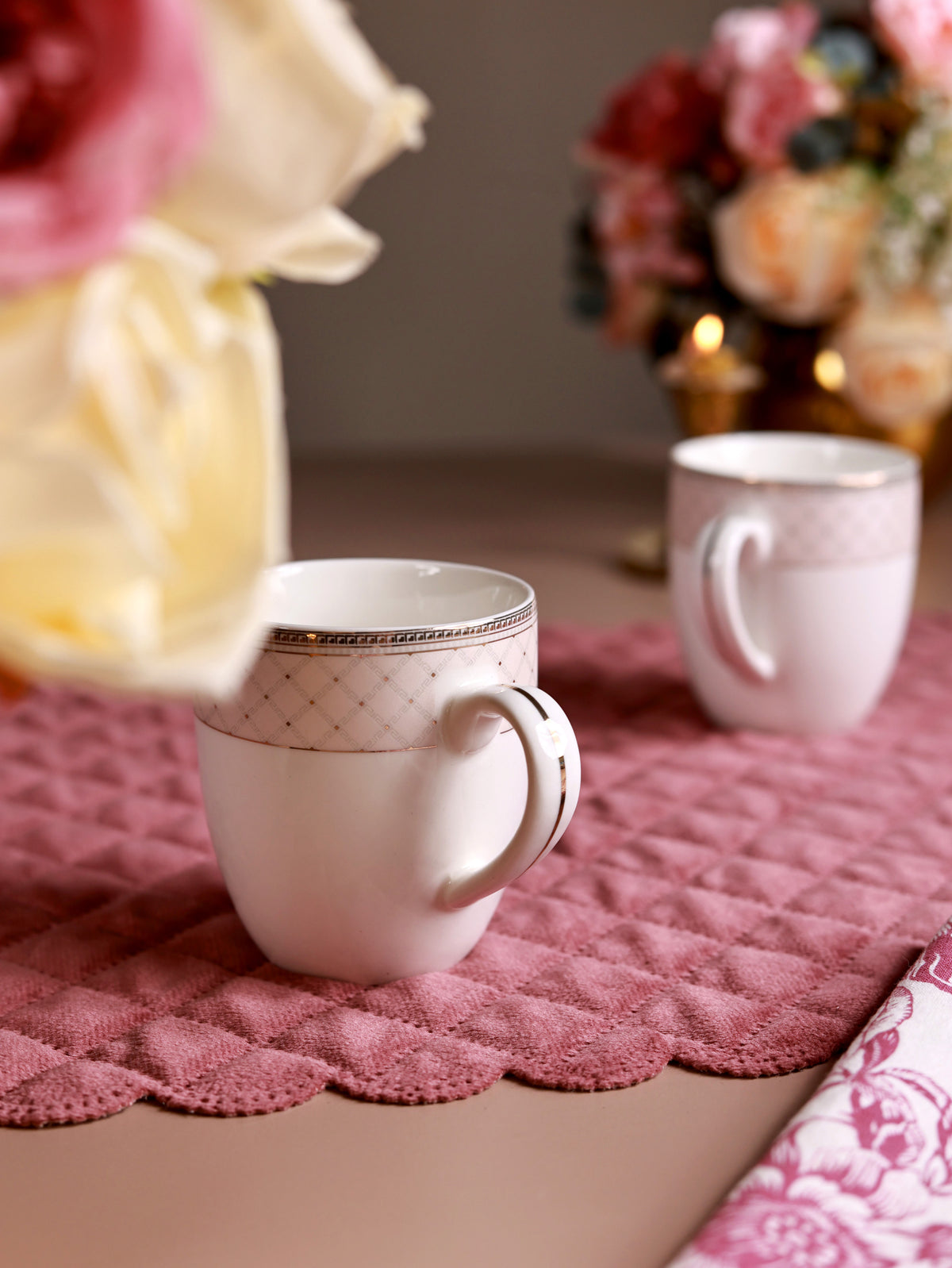 Rosé Champagne Mug Set (Capacity 200 ML, Set of 6)