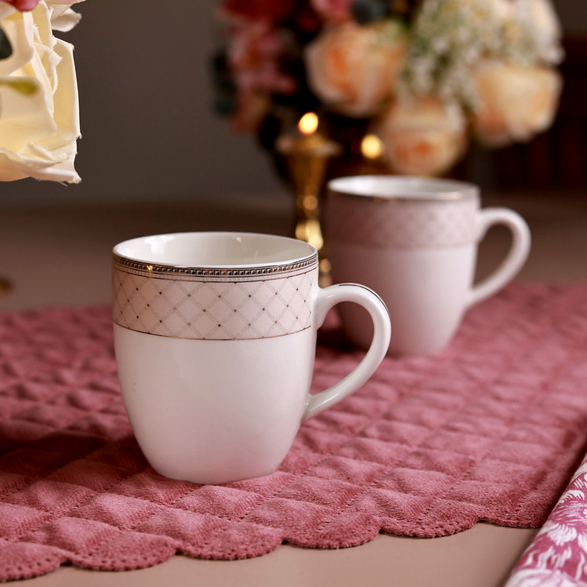 Rosé Champagne Mug Set (Capacity 200 ML, Set of 6)