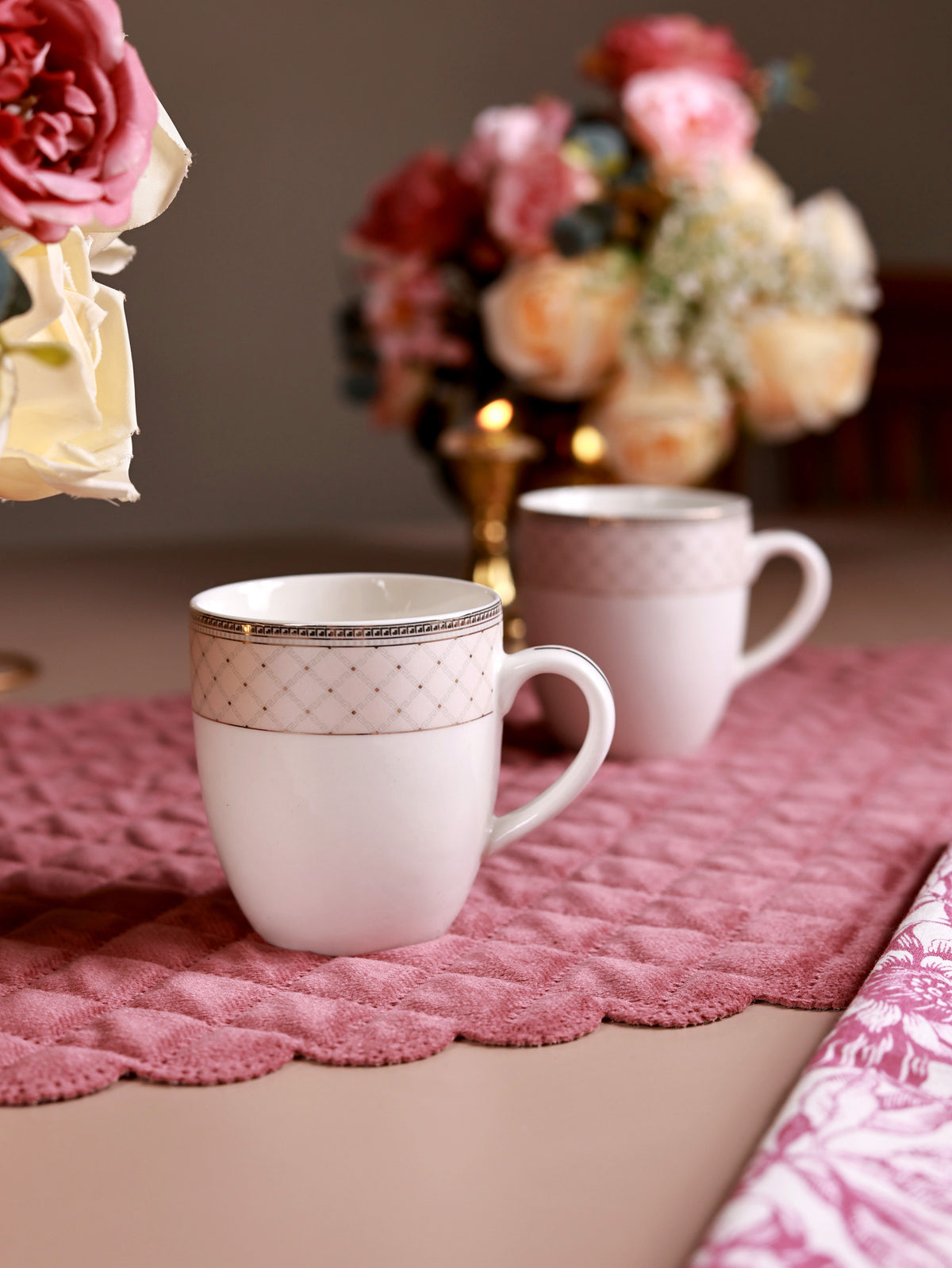 Rosé Champagne Mug Set (Capacity 200 ML, Set of 6)