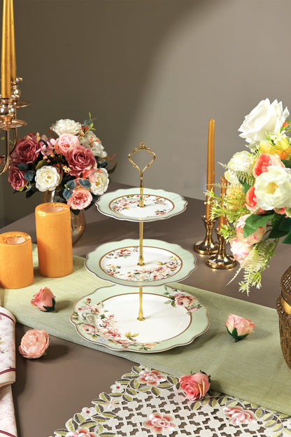 Pistachio Green Three Tier Dessert Stand