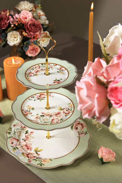Pistachio Green Three Tier Dessert Stand