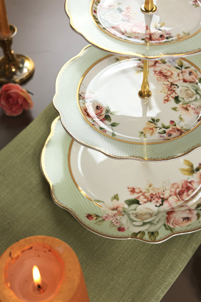 Pistachio Green Three Tier Dessert Stand