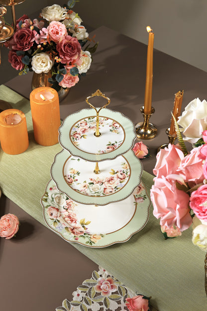 Pistachio Green Three Tier Dessert Stand