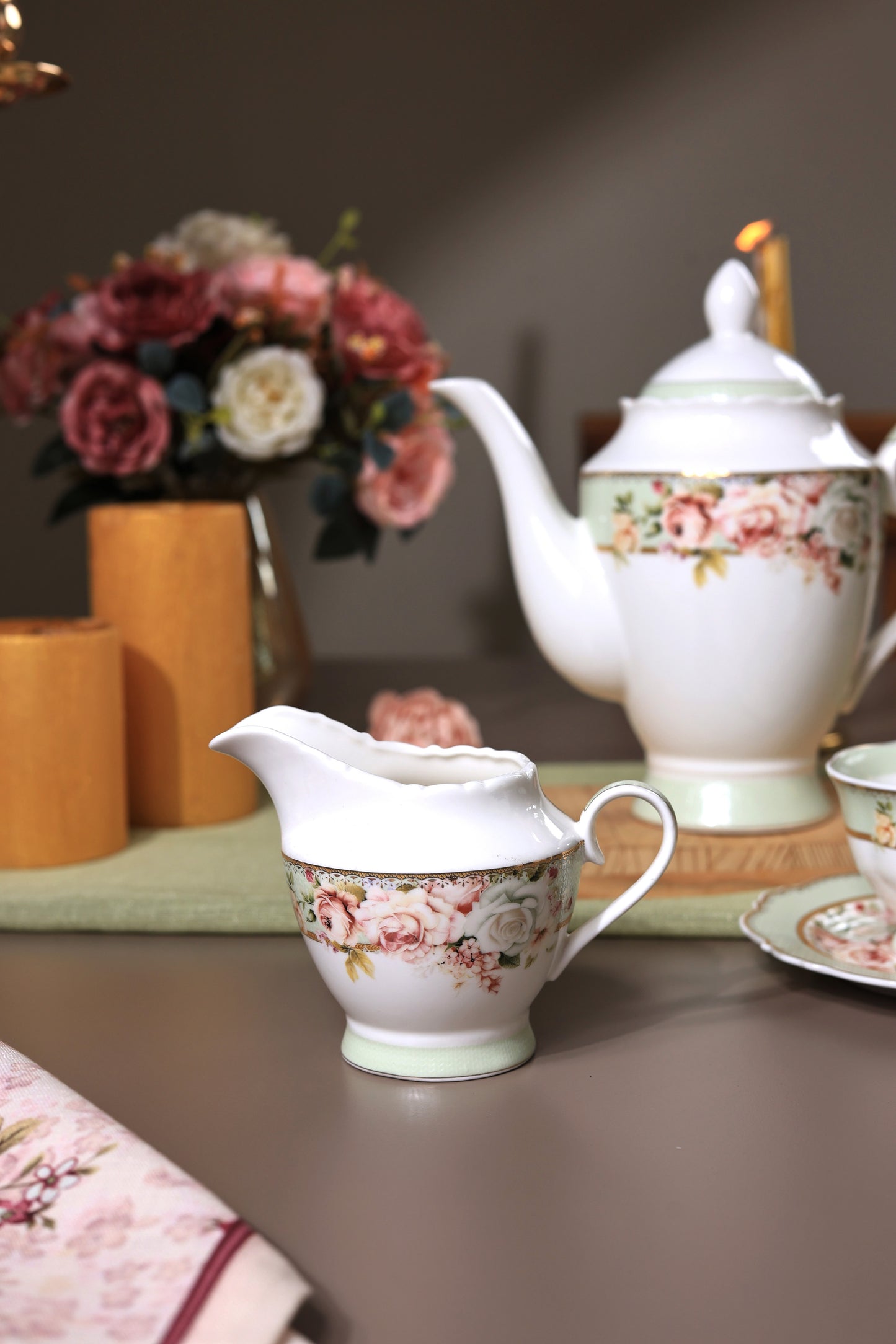 Pistachio Green 15 Pcs Tea Set (Vintage Collection)