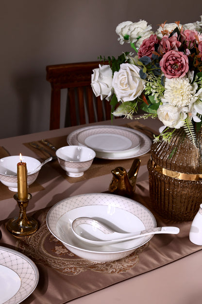 Rosé Champagne 60 Pcs Dinner Set - Vigneto