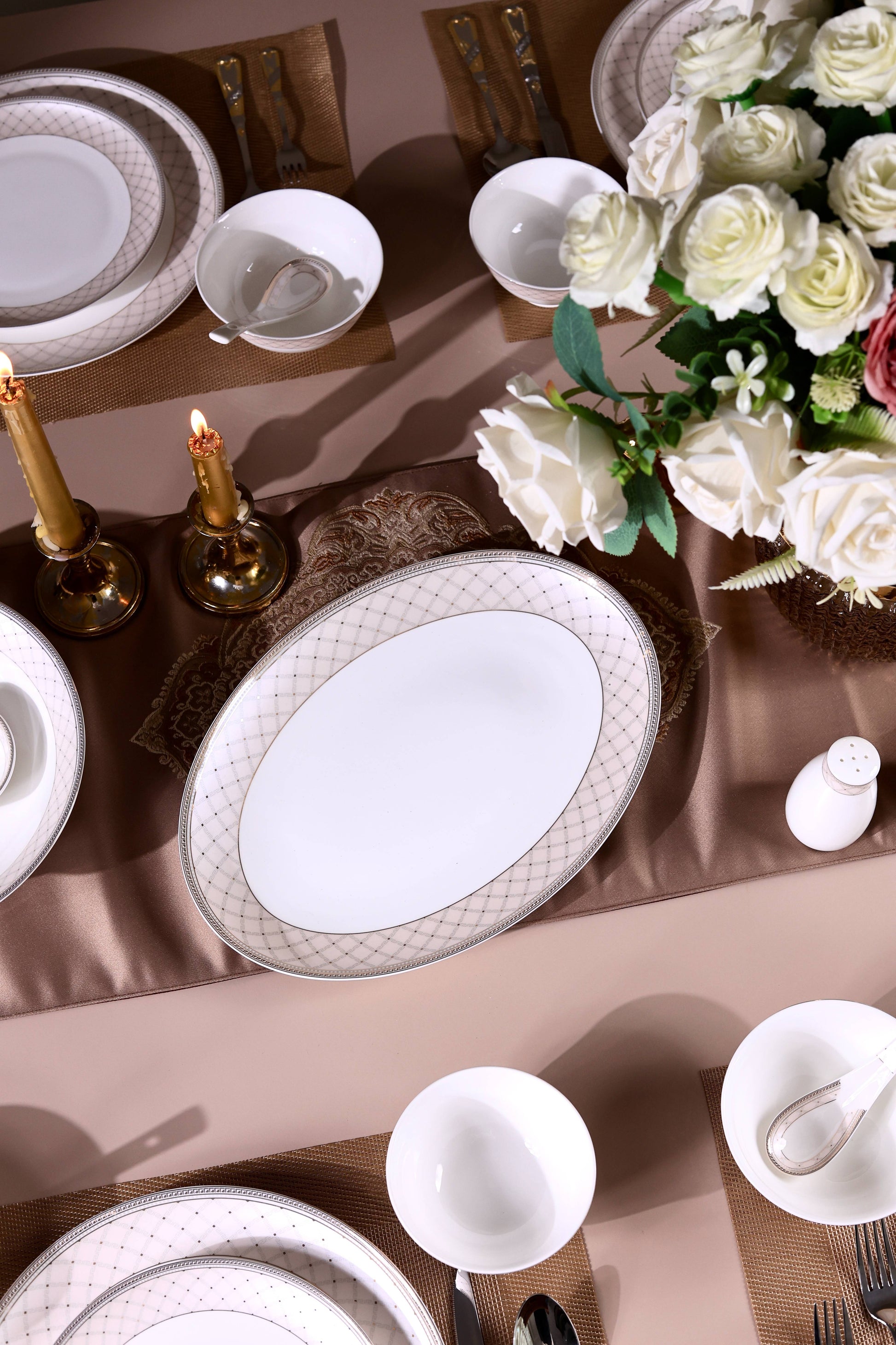 Rosé Champagne 60 Pcs Dinner Set - Vigneto