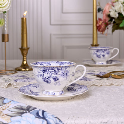 Jardin de Jouy Cup and Saucer Set (Vintage Collection, 6 Cups and 6 Saucers) - Vigneto