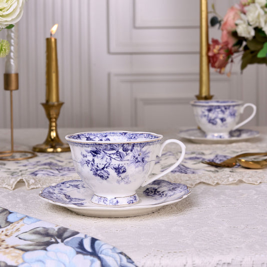 Jardin de Jouy Cup and Saucer Set (Vintage Collection, 6 Cups and 6 Saucers)