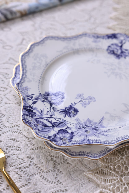 Jardin de Jouy Coffee Mugs with Snack Plates (4 Mugs and 4 Snack Plates)