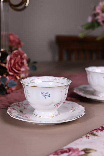 Orchid Bliss Cup and Saucer Set (Vintage Collection, 6 Cups and 6 Saucers) - Vigneto