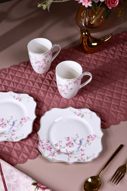 Orchid Bliss Coffee Mugs with Snack Plates (4 Mugs and 4 Snack Plates) - Vigneto