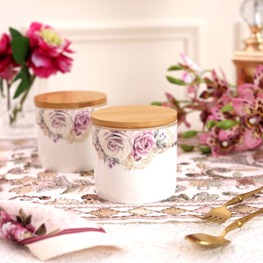 Gold Roses Canister (1 Pc)