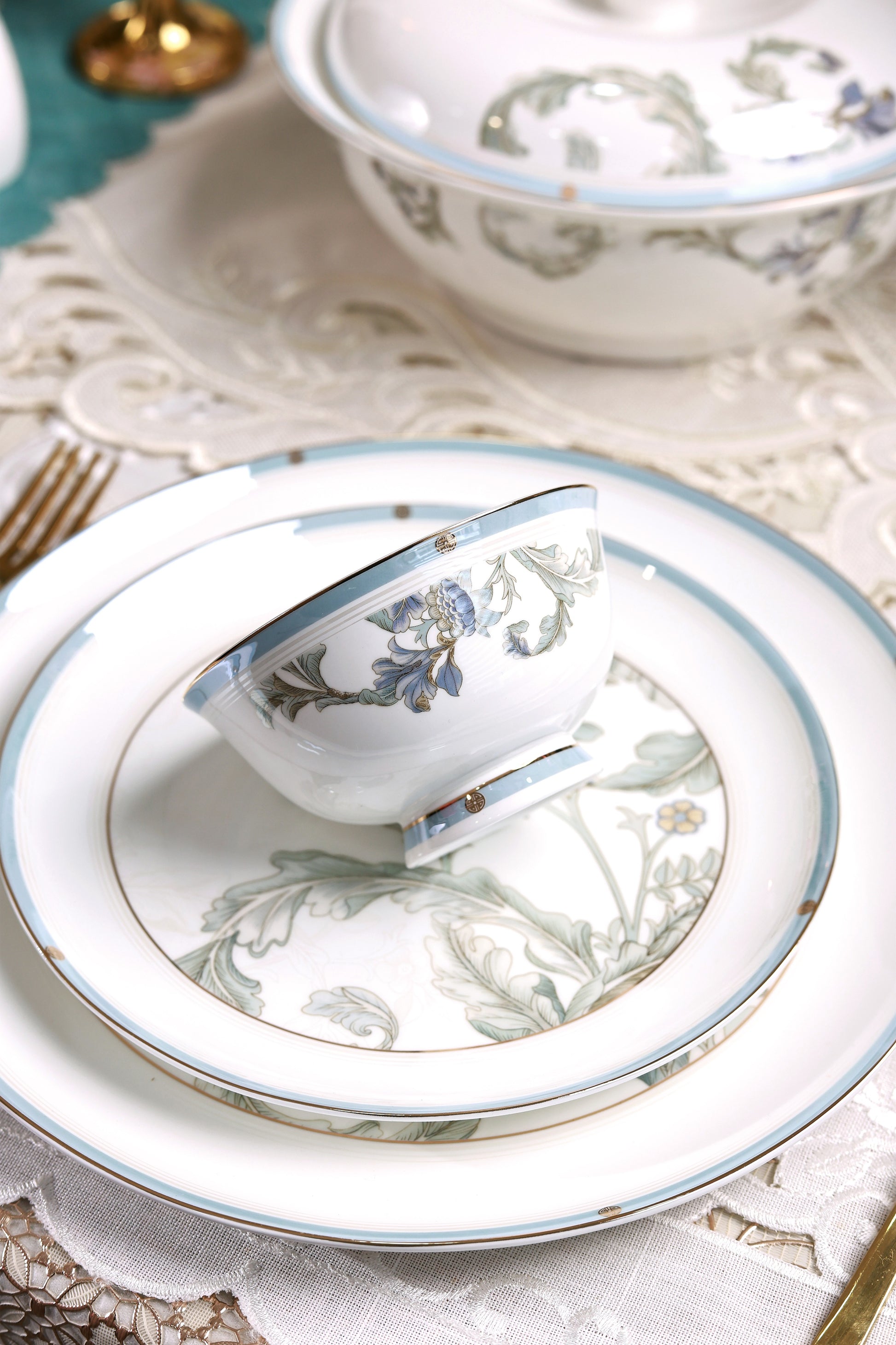 Vigneto Dinner Elegant Dinner Set 52 Piece Ceramic Set Dinner