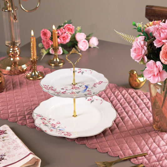 Orchid Bliss Two Tier Dessert Stand