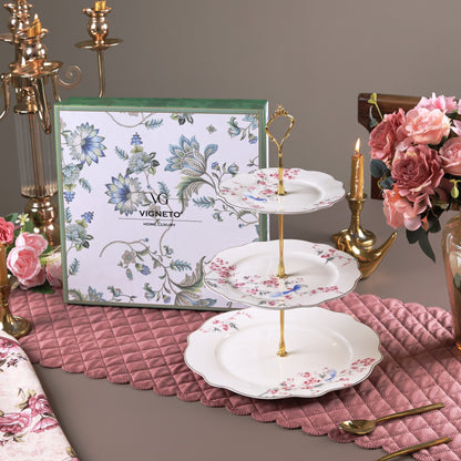 Orchid Bliss Three Tier Dessert Stand