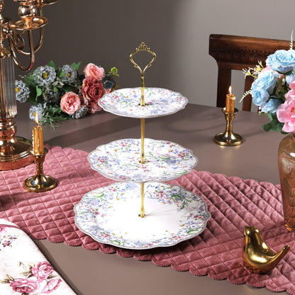 Flower Bed Three Tier Dessert Stand