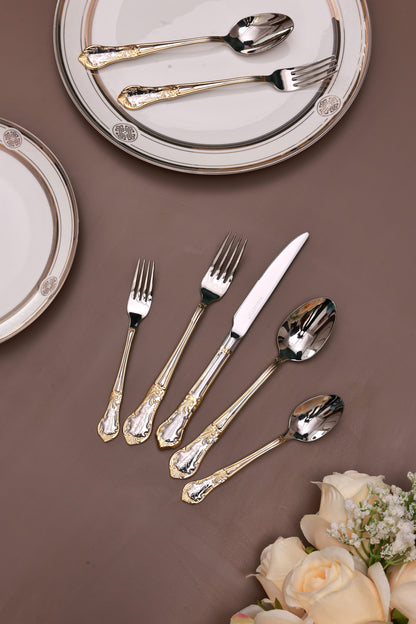 Prestige Gold 65 Pcs Cutlery Set (Palace Collection, 24K Gold Plated)