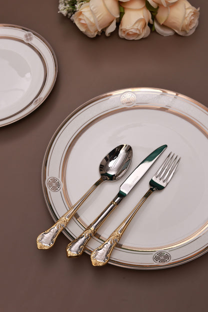 Prestige Gold 65 Pcs Cutlery Set (Palace Collection, 24K Gold Plated)