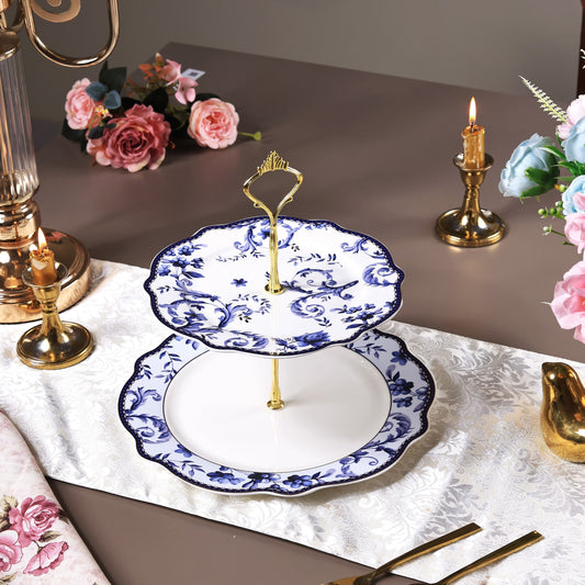 Midnight Blue Two Tier Dessert Stand