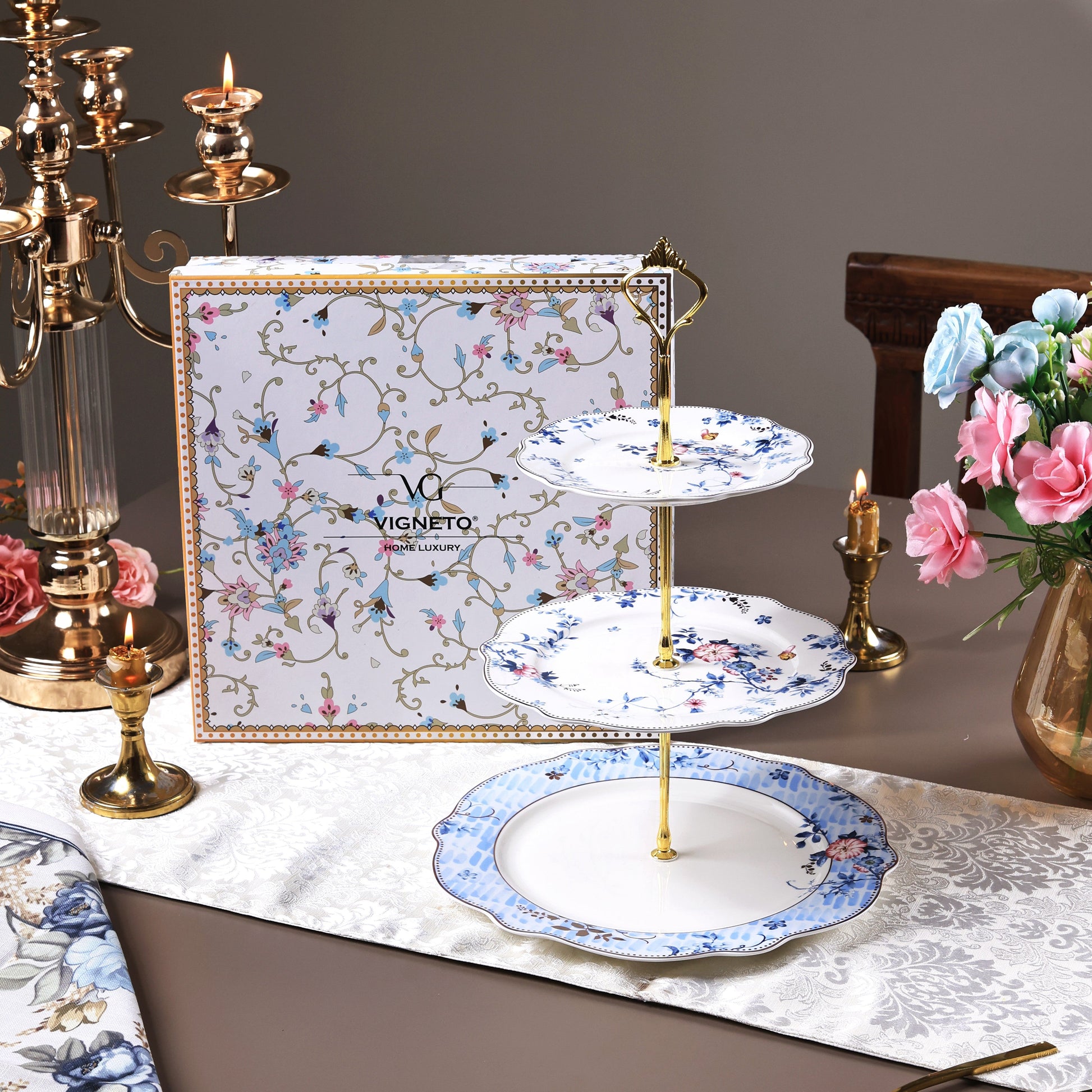 Spring Meadows Three Tier Dessert Stand - Vigneto