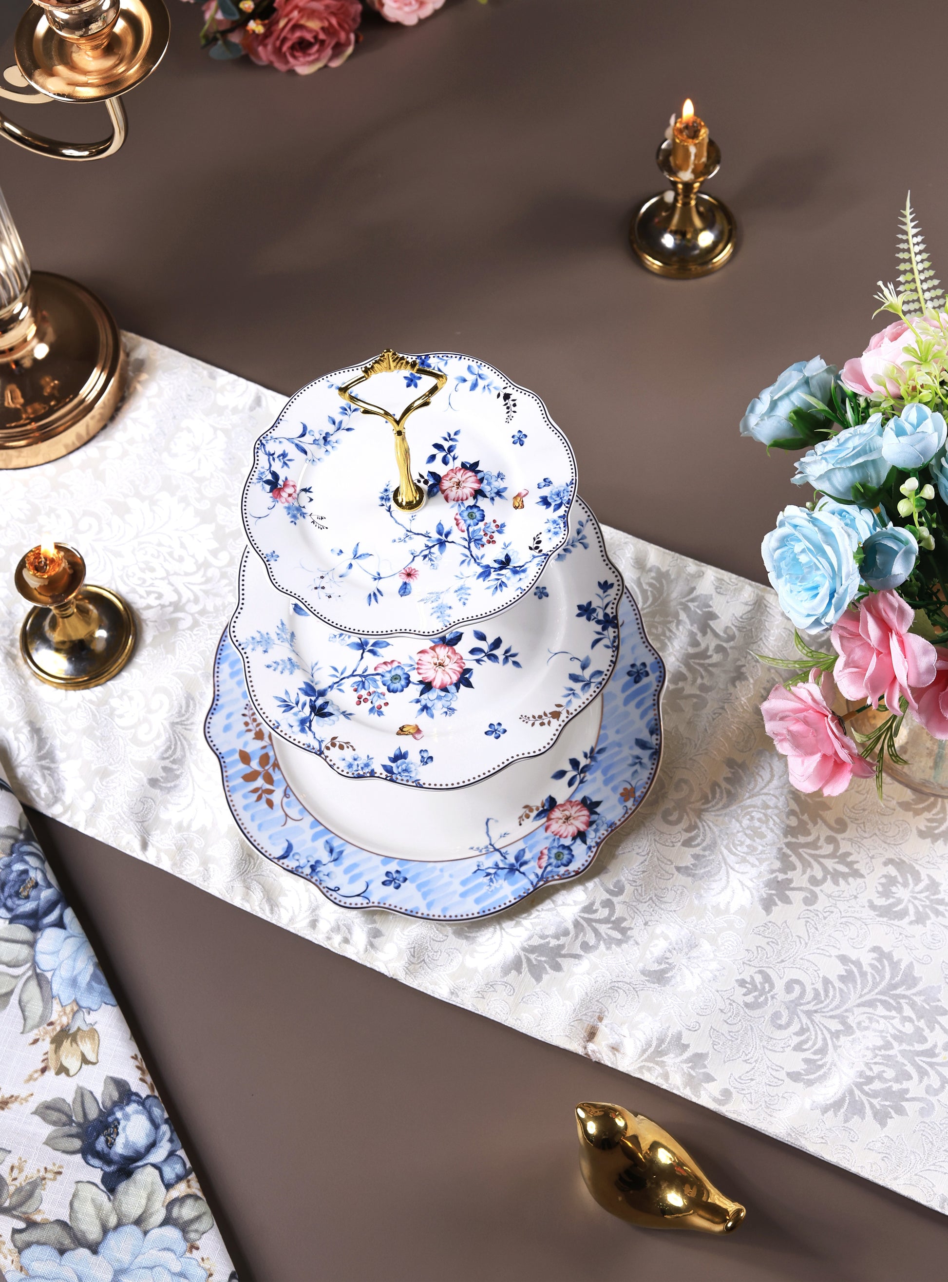 Spring Meadows Three Tier Dessert Stand - Vigneto