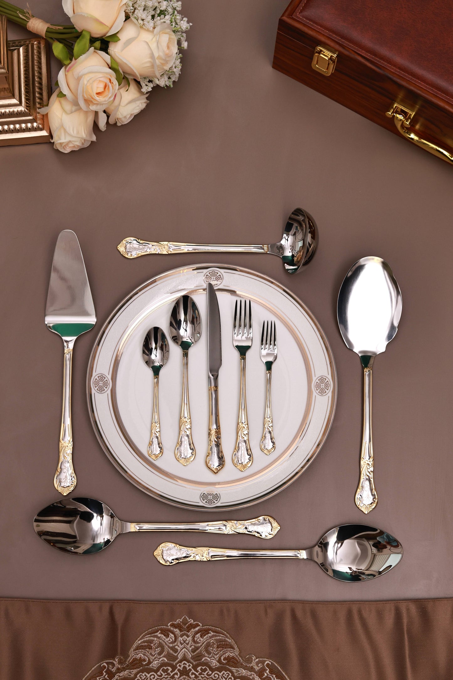 Prestige Gold 65 Pcs Cutlery Set (Palace Collection, 24K Gold Plated)