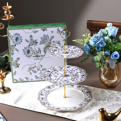 Royal Blue Three Tier Dessert Stand