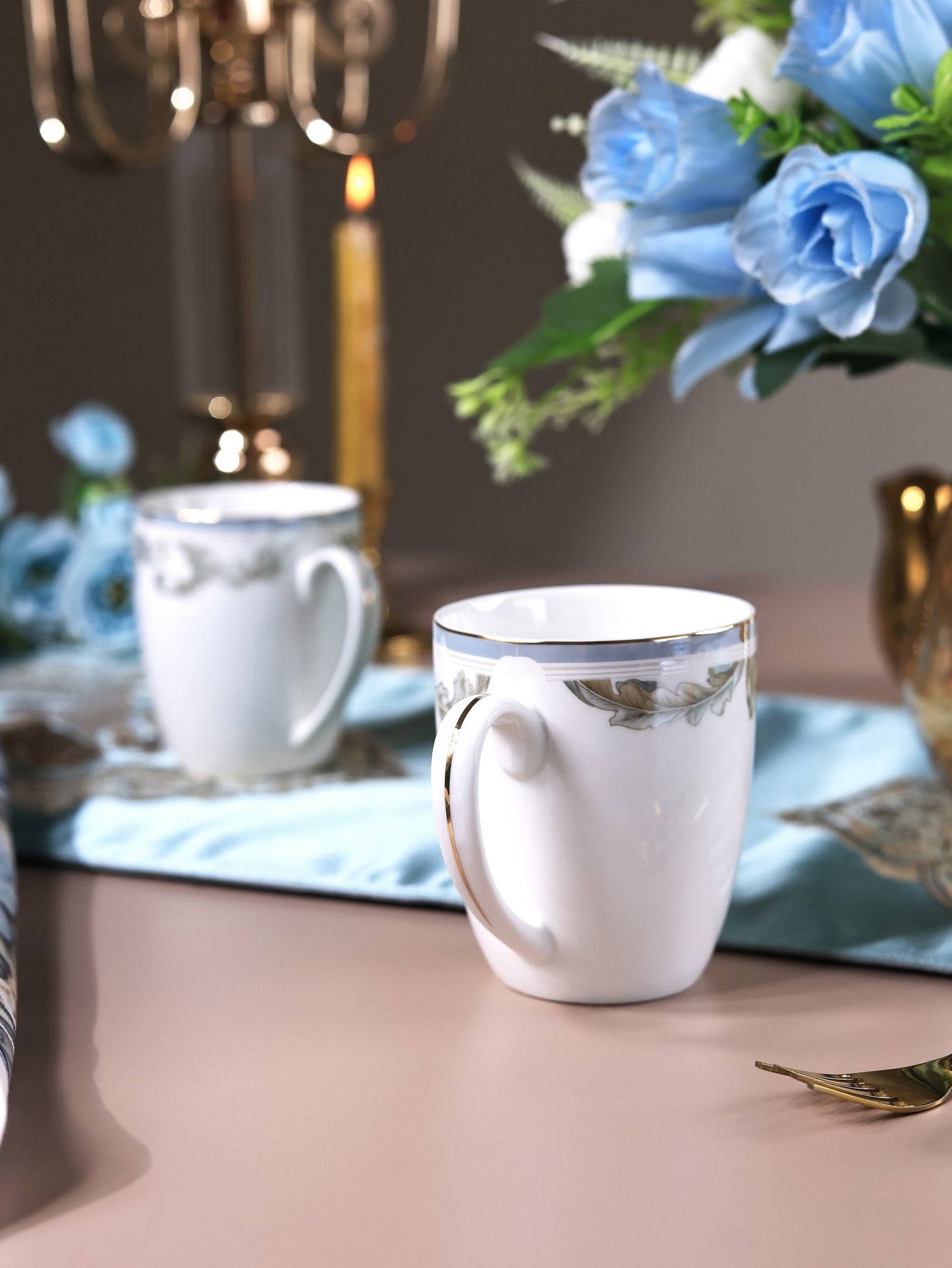 Oriental Blume Coffee Mugs (Set of 2, 300 ML)