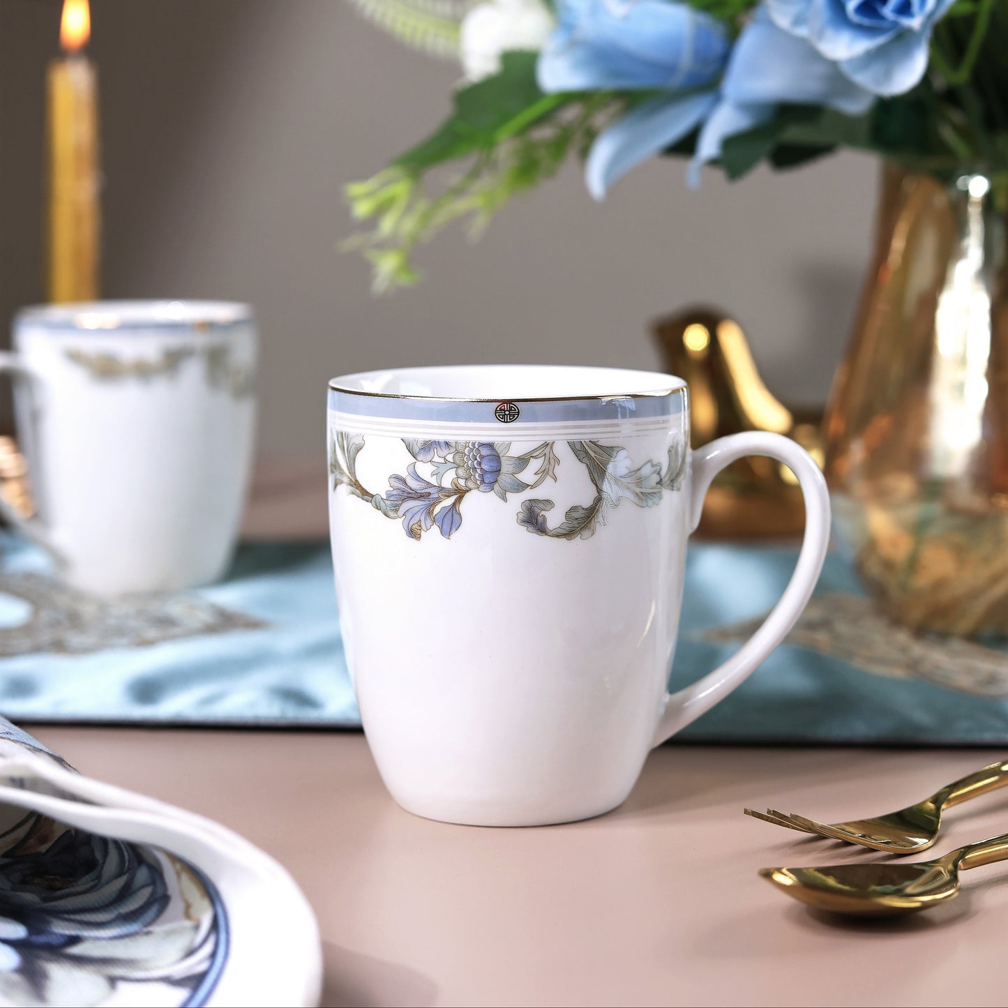 Oriental Blume Coffee Mugs (Set of 2, 300 ML)