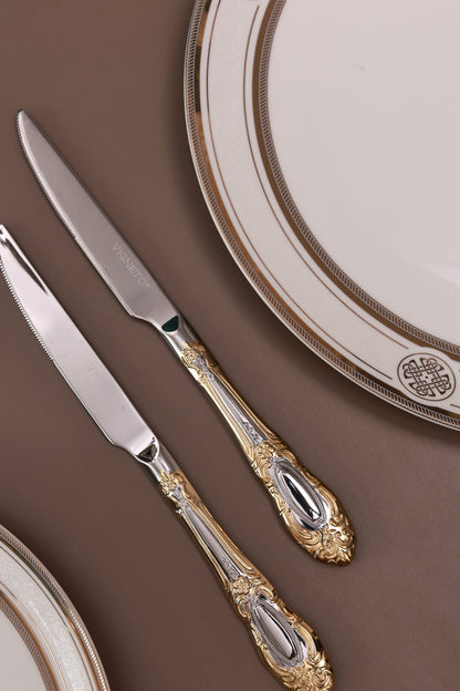 Regal Medallion 65 Pcs Cutlery Set (Palace Collection, 24K Gold Plated)