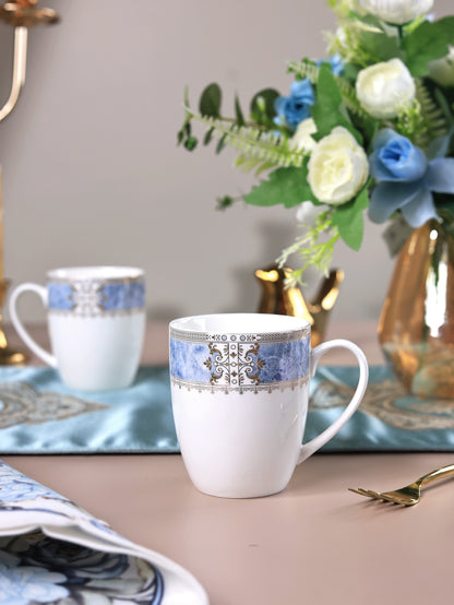 Majestique Blue Coffee Mugs (Set of 2, 300 ML)