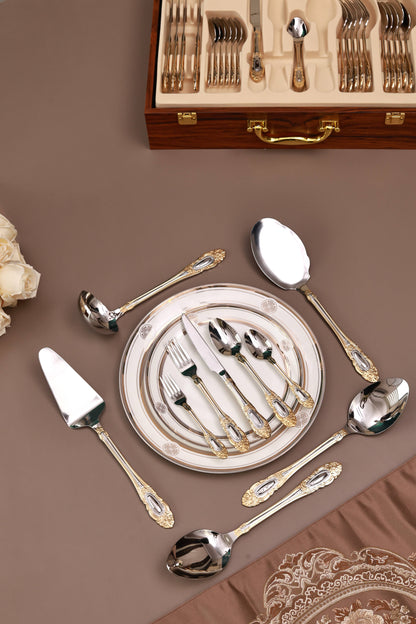 Regal Medallion 65 Pcs Cutlery Set (Palace Collection, 24K Gold Plated)
