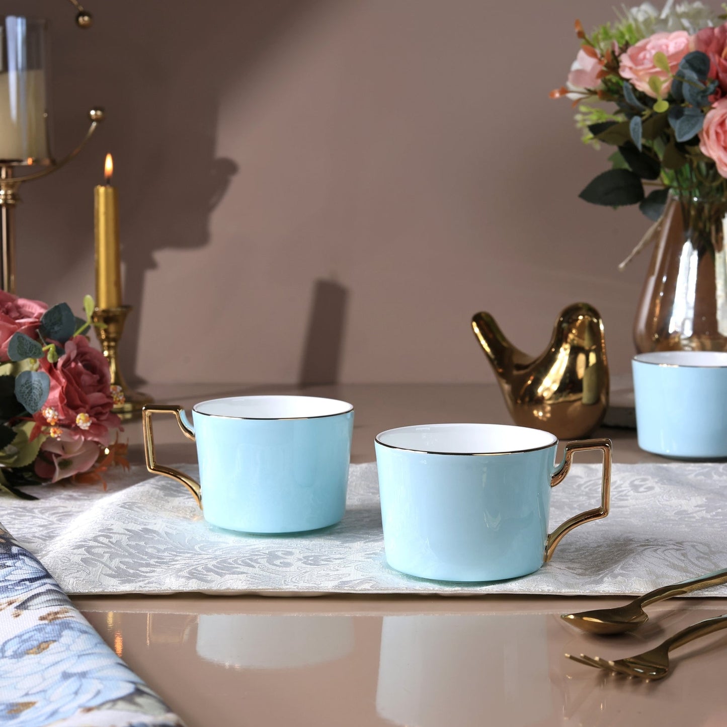 Oasis Haven Mug Set of 6 (Luxe Edition, 24K Gold, In glaze)