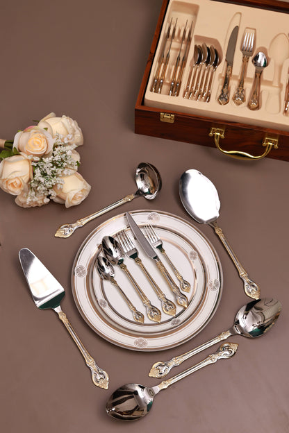 Vineyard Gold 65 Pcs Cutlery Set (Palace Collection, 24K Gold Plated)