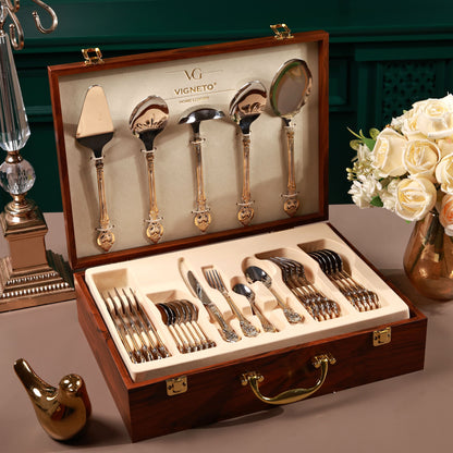 Vineyard Gold 65 Pcs Cutlery Set (Palace Collection, 24K Gold Plated)