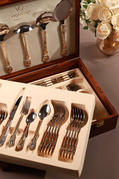 Vineyard Gold 65 Pcs Cutlery Set (Palace Collection, 24K Gold Plated)