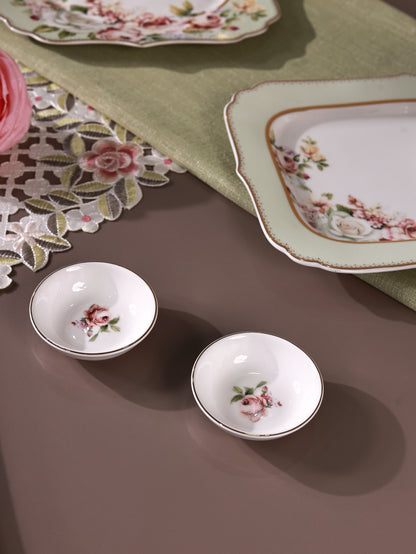 Pistachio Green 8 Pcs Coffee & Platter Set (4 Mugs, 1 Square Platter, 1 Snack Platter, 2 Dip Bowls)