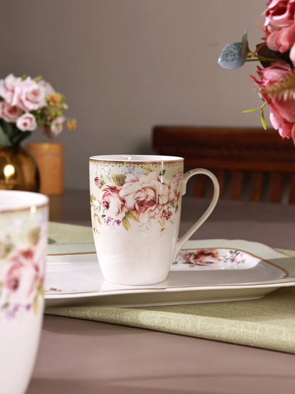 Pistachio Green 8 Pcs Coffee & Platter Set (4 Mugs, 1 Square Platter, 1 Snack Platter, 2 Dip Bowls)