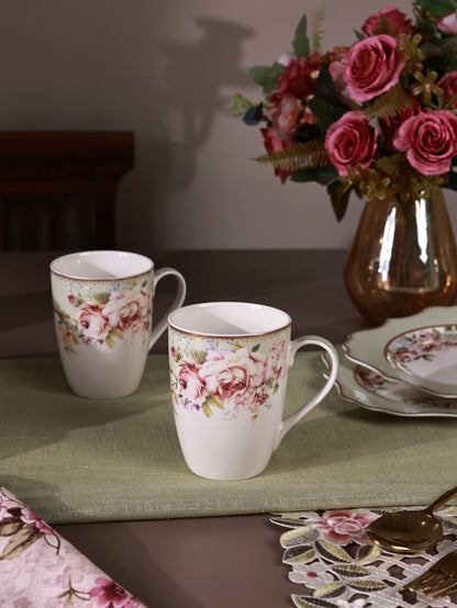 Pistachio Green Coffee Mugs with Snack Plates (4 Mugs and 4 Snack Plates)