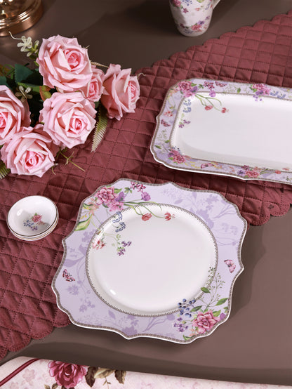 Lilac Garden 8 Pcs Coffee & Platter Set (4 Mugs, 1 Square Platter, 1 Snack Platter, 2 Dip Bowls)