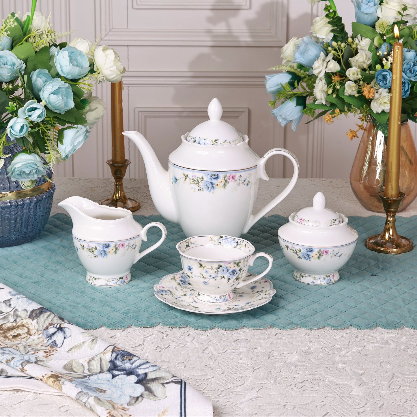 Yorkshire bloom 15 Pcs Tea Set (Vintage Collection)