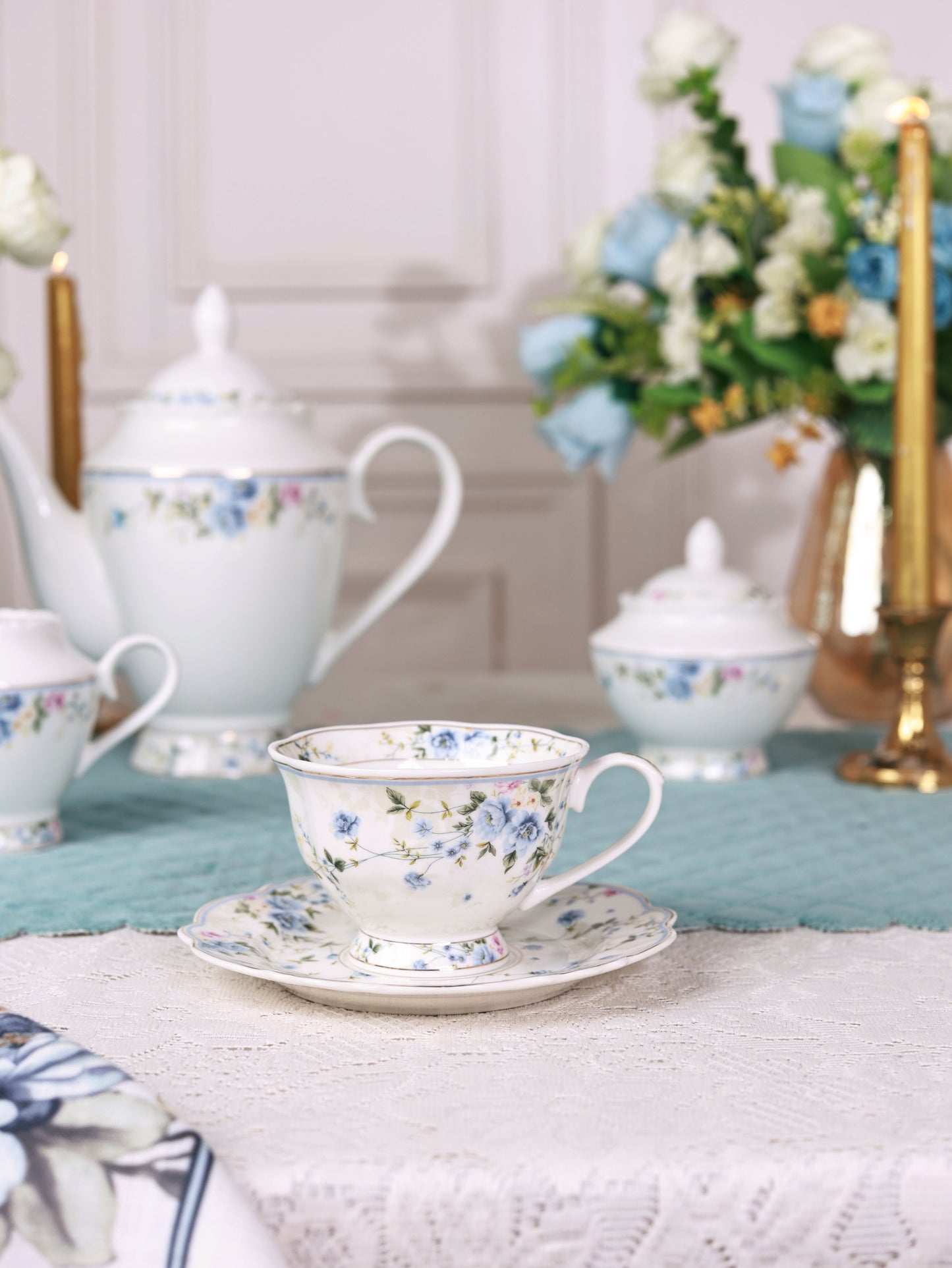 Yorkshire bloom 15 Pcs Tea Set (Vintage Collection)