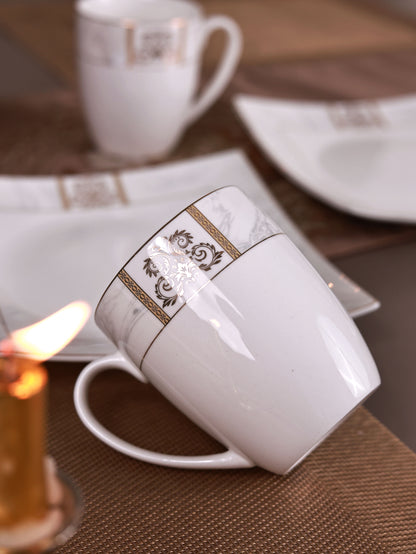 Regency Gold Coffee Mugs with Snack Plates (4 Mugs and 4 Snack Plates)