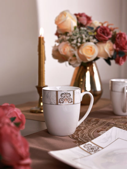 Regency Gold Coffee Mugs with Snack Plates (4 Mugs and 4 Snack Plates)